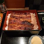 Funasada Fukushimaan - ●ﾗﾝﾁ。単品。冷酒ﾀﾙ酒800X2+うざく890+特上うな重1尾4250＋蒲焼1尾3800=10,540円 