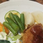 キッチン ブルー グローブ - 野菜をいただきます