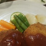 キッチン ブルー グローブ - 備え付け野菜のアップ