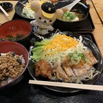 餃子工房 ちびすけ - 和風おろしトンテキ定食の全体図。