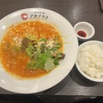 担々香麺アカナツメ - 担々香麺 3辛、ライス