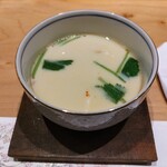 鮨裕 - 蛍烏賊と海老の茶碗蒸し  百合根がひそむ粋♪