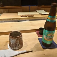 鮨裕 - あがりの湯呑もこのあと３回変わる。最後が箱根寄木細工の湯呑・・・神は細部に宿る　しかし画像無し凹