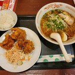 杏花村 - 若鷄の唐揚げ定食(税込800円)