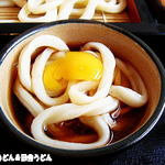 手打ちうどん さわいち - 2014年2月　途中からウズラの卵を入れて