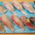 寿司 魚がし日本一 - 真鯛 小肌 かんぱち あじ いわし
