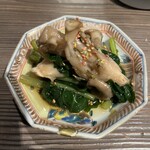 ぽんしゅや 三徳六味 - 茎わさびとエノキお浸し