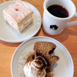 My Home Coffee, Bakes, Beer - ■桜と苺のショートケーキ(ｸﾞﾙﾃﾝﾌﾘｰ)
            ■ほうじ茶チーズテリーヌ(ｸﾞﾙﾃﾝﾌﾘｰ)
            ■シングルオリジンコーヒー