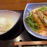Yamachuu - 甘エビの素揚げ ポテサラ