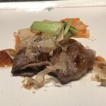 Giza No Suteki Ginzachuuouten - 春野菜とA5黒毛和牛の焼きしゃぶ　梅肉ソースで
