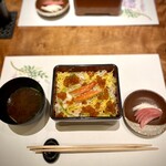 かに華 - 蟹ご飯、香の物、お椀