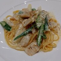 リストランテ ラ ソリア - 帆立とアスパラガスのスパゲッティ（2024.3）