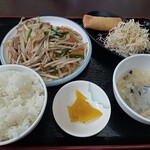 台湾料理 福祥居 - ニラとホルモン炒め定食：麺無し