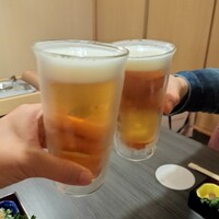 しゃぶしゃぶ 吟半 お台場店 - 最初はビールで乾杯♪