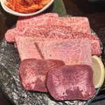 Yakiniku Ushi - うしの極み 定食(牛タン、ザブトン、上ロース、上カルビ)