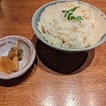 日本料理 丸しま - 食事　　　　　　　　　　　　　　　　　　　　　　　　土鍋竹の子御飯　香物 