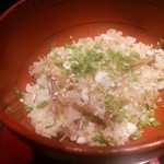 賛否両論 - 鯛と山エノキの炊き込みご飯