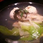 賛否両論 - 地鶏のつくねと牡蠣の吸い物