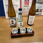 ふるまいや - 「石川の銘酒 飲み比べセット」(1500円)