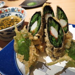 やなぎ澤 - 【再訪8】芹とズワイガニの磯部揚げ