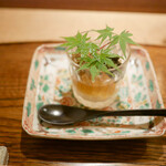 虎白 - 「先付」鮎、キャビア、メークイン、柚子ジュレ