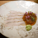 虎白 - 「造り」太刀魚のお造り、酢ジュレ