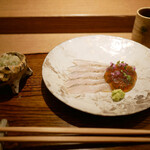Kohaku - 「造り」太刀魚のお造り、酢ジュレ