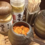 うどん屋麺之介 - 激辛唐辛子が２種類。さらに「魔」というものがあるようです。