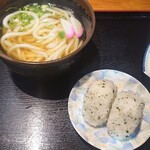 仲南産直市 食堂 - かけうどん、おにぎり(*´ω｀*)