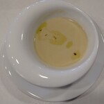 Restaurant Tiffany - 本日のスープ（信長ねぎのポタージュ）①