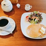 カフェ ラ フラーム - モーニング パンケーキSet 税込600円（R5.10時点）