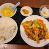 Chuukaryouri Fukuryuushuka - セット　モツと野菜の四川風炒め　全景