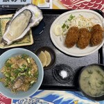 かき小屋 小江戸 - 焼牡蠣A定食　¥1100税込み　
