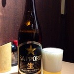 四文屋 - ビンビール・中(500円)