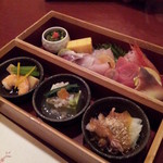 沢庵 - 前菜三種とお造り２０１４，２