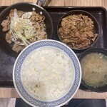 吉野家  ４号線古川栄町店 - 牛皿&ねぎ塩牛カルビ定食 大盛