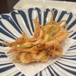 酒亭 田中 - お通し(桜海老の天麩羅)