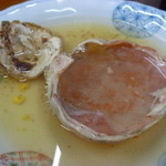 菊一 - 食べ終わった後に、甲羅酒で一杯。　カニのうまみが凝縮されたお酒です。