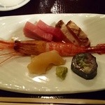 鮨 波やし - ［４回目］刺身５点盛(イワシ・中トロ・ブリたたき・甘エビ・青柳)