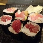 鮨 波やし - ［４回目］トロタク巻と鉄火巻