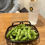 吟の利久 - 枝豆とレモンチューハイ