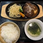 焼肉・鉄板焼ステーキ　橘通りミヤチク - ハンバーグ定食（1200円税込）