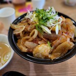 Gyuukaku Yakiniku Shokudou - 旨辛ホルモン・ハラミ丼, 肉2倍(ごはん大盛)