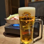 Taishuu Sukiyaki Hokuto - ランチ生ビール330円なのに キリン一番絞りが フルサイズの生中あります