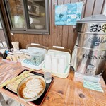 いなもく - 薬味やお冷やは、外にもありますよ～