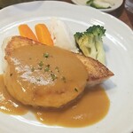 キッチン ブルー グローブ - 反対側から、とうもろこしのピューレと焦がし醤油ソースはタップリ！！