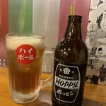 天串×和酒 佐香月 - ホッピー黒、中おかわりしました。酸っぱい梅サワーにしてもよかったかも。あと、バイスあります。