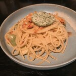 山下食堂 - 桜海老と空豆のスパゲッティーニ　ディルバターのせ