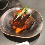 焼肉ホルモン 風土. - 自家製焼きナスのキムチ