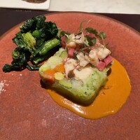 Lien - オマール海老と旬の野菜ゼリー寄せ オマールのジュのソース 海老のタルタル